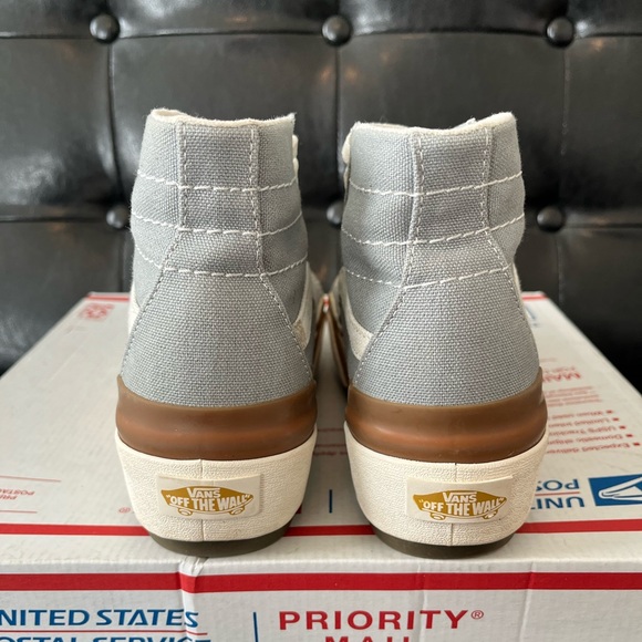 Vans Sk8-Hi Platform Gray Canvas Sneakers - Picture 3 of 6